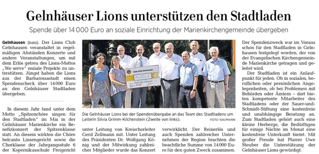 2019 06 14.000 Euro für Stadtladen