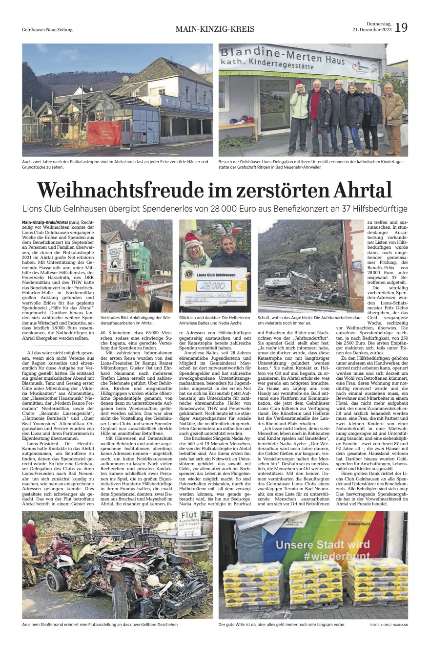 2023 12 Lions übergeben Spendenerlös von 28.000 Euro